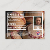 D'appel Carte de commerce Souvenir de base-ball Juge-arbit (Dos)