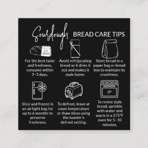 D'appel Carte de conseils de soin pour pain au levain noir