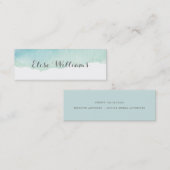 D'appel Carte de contact d'aquarelle de turquoise (Devant / Derrière)