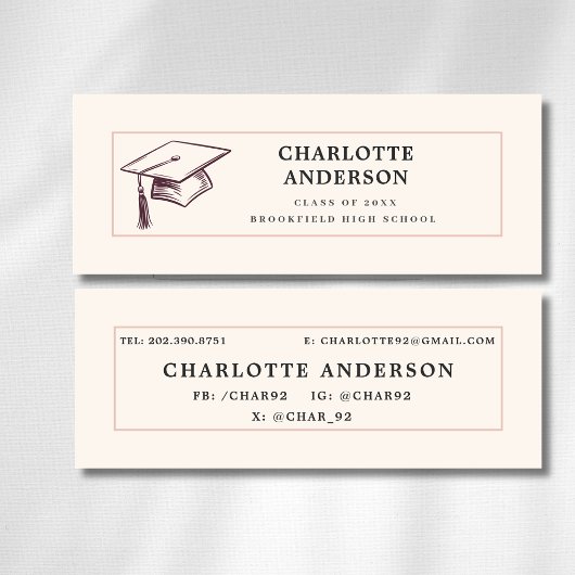 D'appel Carte de contact de diplômé sur parchemin