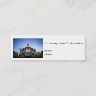 D'appel Carte de contact de missionnaire