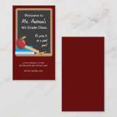 D'appel Carte de contact de professeur sur un tableau noir (Devant / Derrière)