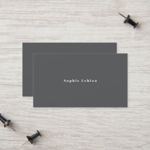 D'appel Carte de contact grise minimaliste avec nom en pol