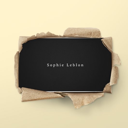 D'appel Carte de contact minimaliste Noir