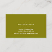 D'appel Carte de contact minimaliste Olive (Dos)
