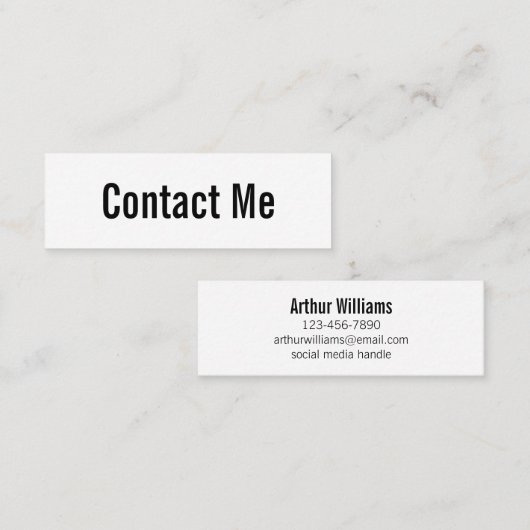 D'appel Carte de contact professionnelle blanche et noire (Devant / Derrière)