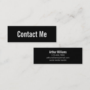 D'appel Carte de contact professionnelle noire et blanche