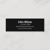 D'appel Carte de contact professionnelle noire et blanche (Dos)