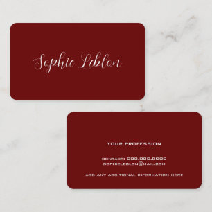 D'appel Carte de contact rouge avec nom manuscrit