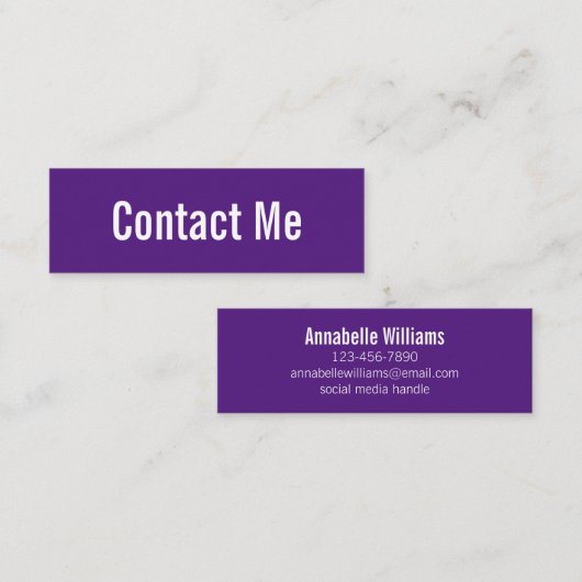 D'appel Carte de contact royale professionnelle violet et (Devant / Derrière)