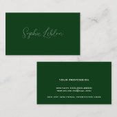 D'appel Carte de contact Vert foncé avec nom de police man (Devant / Derrière)