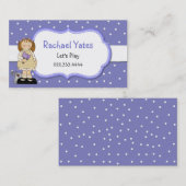 D'appel Carte de date de jeu de la fille de Polka bleu pér (Devant / Derrière)