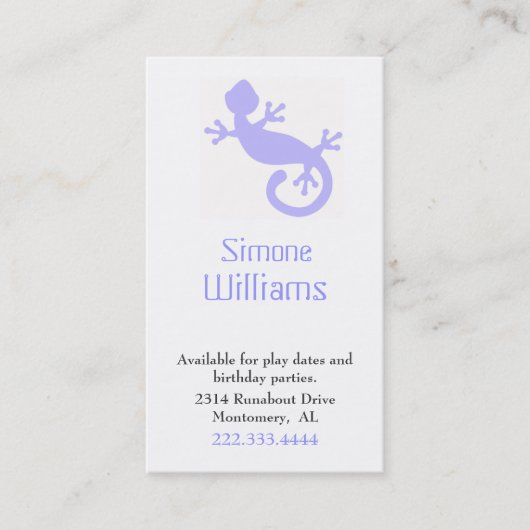 D'appel Carte de date de jeu de l'enfant de lisard bleu de (Devant)