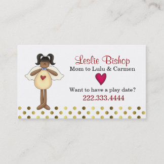 D'appel Carte de date de jeu mignonne foncé de la peau
