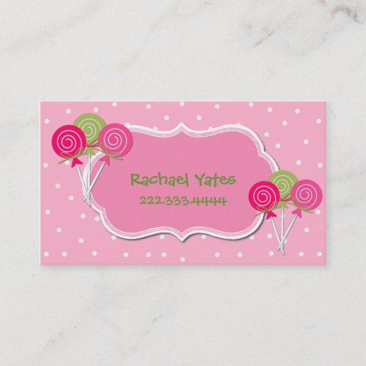 D'appel Carte de date rose et verte de jeu de Lollypops (Devant)