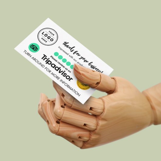 D'appel Carte de demande de révision Tripadvisor avec code