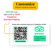 D'appel Carte de demande de révision Tripadvisor avec code