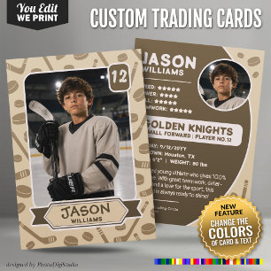 D'appel Carte de hockey personnalisée, couleurs modifiable