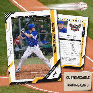 D'appel Carte de joueur de baseball jaune dynamique person