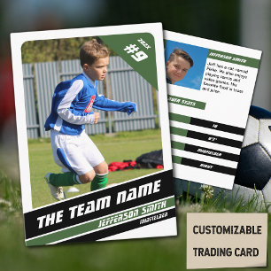 D'appel Carte de joueur de football en vert blanc vigoureu
