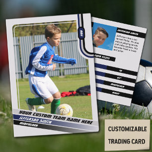 D'appel Carte de joueur de football Gris Bleu Clair
