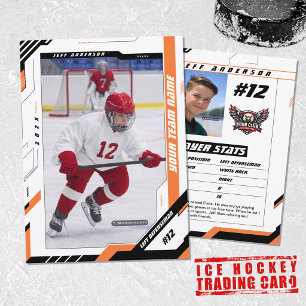 D'appel Carte de joueur de hockey sur glace orange dynamiq