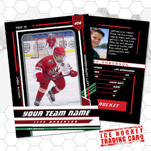 D'appel Carte de joueur de hockey sur glace personnalisée 