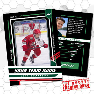 D'appel Carte de joueur de hockey sur glace personnalisée 