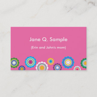 D'appel Carte de l'information de maman dans le rose