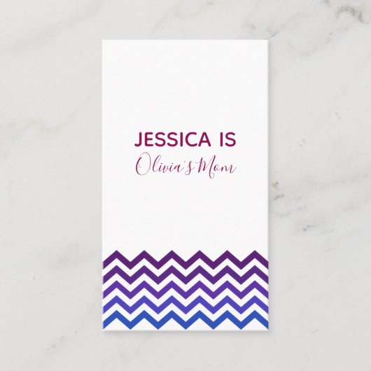 D'appel Carte de maman à accent chevron Rose, Violet et Bl (Devant)