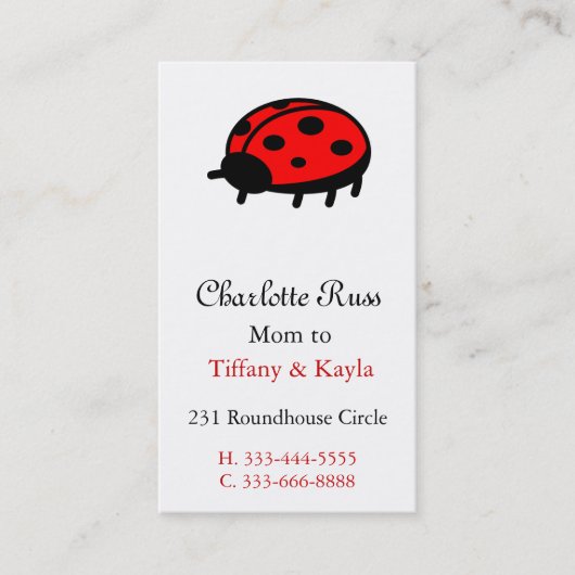 D'appel Carte de maman de coccinelle (Devant)