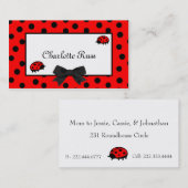 D'appel Carte de maman de coccinelles et de pois (Devant / Derrière)
