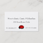 D'appel Carte de maman de coccinelles et de pois (Dos)