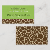 D'appel carte de maman de vert d'impression de girafe (Devant / Derrière)