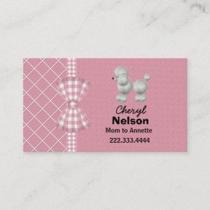 D'appel Carte de maman Poodle rose et blanc