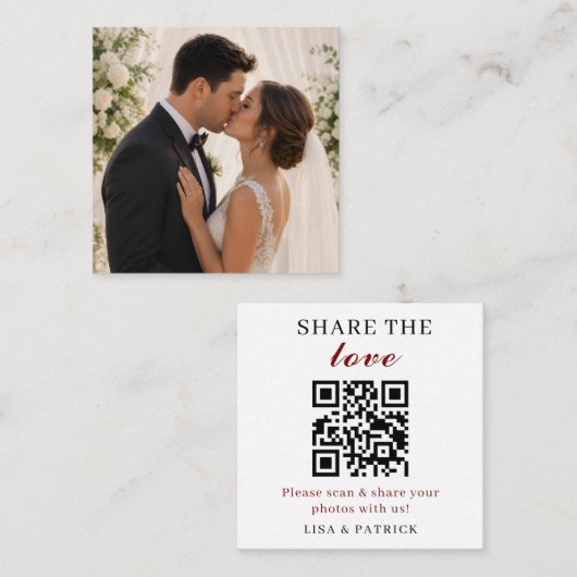 D'appel Carte de mariage personnalisée avec QR Code 'Parta (Devant / Derrière)