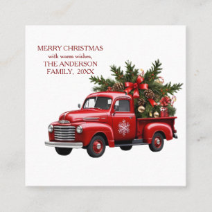 D'appel Carte de Noël 2025 Camion de Ferme Rouge Rétro Vin