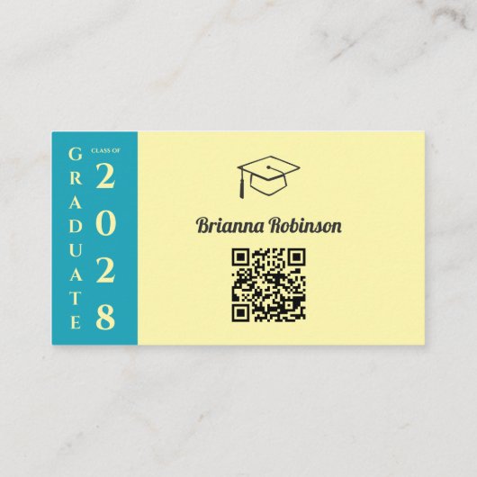 D'appel Carte de nom de code QR de remise de diplômes mode (Dos)