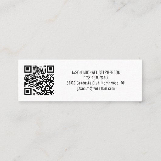 D'appel Carte de nom de code qr simple (Dos)