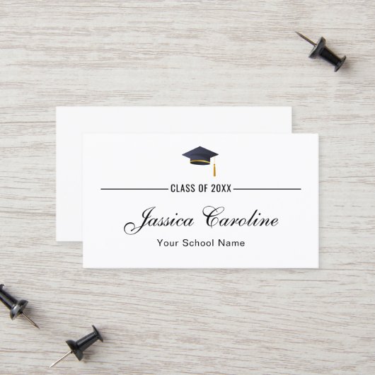 D'appel Carte de nom de diplôme. Carte d'insertion classiq (Devant/Arrière en situation)