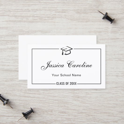 D'appel Carte de nom de diplôme. Carte d'insertion classiq (Devant/Arrière en situation)