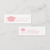 D'appel carte de nom de diplômé, classe de femmes, rose (Devant / Derrière)