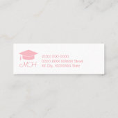 D'appel carte de nom de diplômé, classe de femmes, rose (Dos)