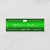 D'appel Carte de nom de diplôme - Classy Plain Green Gradi (Devant)