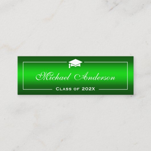 D'appel Carte de nom de diplôme - Classy Plain Green Gradi (Devant)