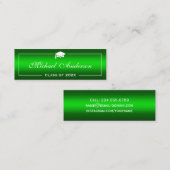 D'appel Carte de nom de diplôme - Classy Plain Green Gradi (Devant / Derrière)