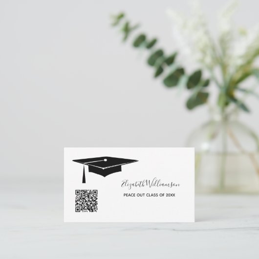 D'appel Carte de nom de diplôme Code QR Insérer une carte (Debout devant)
