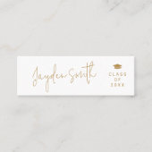 D'appel Carte de nom de diplômé de script moderne simple e (Devant)