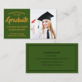 D'appel Carte de nom de diplôme - Élégante carte d'inserti (Devant / Derrière)
