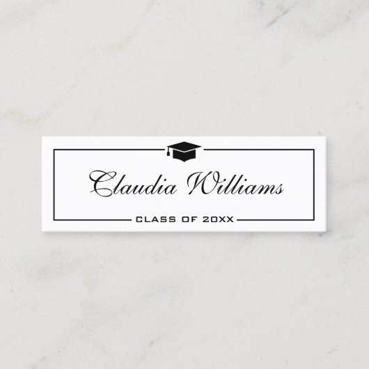 D'appel Carte de nom de diplôme. Élégante carte d'insertio (Devant)